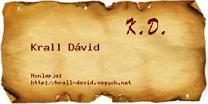 Krall Dávid névjegykártya